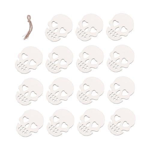 VICASKY 20 Stück Teiliges Halloween Holzanhänger Kreative DIY Holz Chips mit Schädelmotiv Langlebige Holzdekoration für Halloween Party Vielseitig Einsetzbar für Innenbereich und VICASKY 20 Stück Teiliges Halloween Holzanhänger Kreative DIY Holz Chips mit Schädelmotiv Langlebige Holzdekoration für Halloween Party Vielseitig Einsetzbar für Innenbereich und von VICASKY