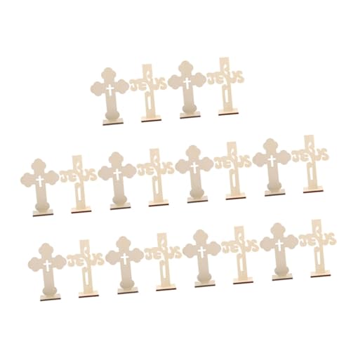 VICASKY 20 Stück Teiliges Holz Kreuz Dekorationsset Unlackierte Holzkreuze für Bastelarbeiten Tischdekoration und Heimdekoration für Christliche und Kreative Projekte von VICASKY