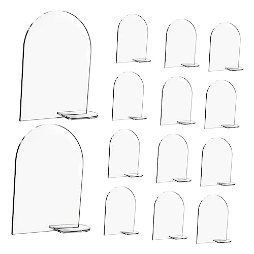 VICASKY 20 Stück Teiliges Tischnummern Transparente Halbkreisförmige Blanko Schilder Hochzeit Platzkarten DIY Dekoration Wiederverwendbar Hochwertiges Acrylglas für Festliche Anlässe von VICASKY