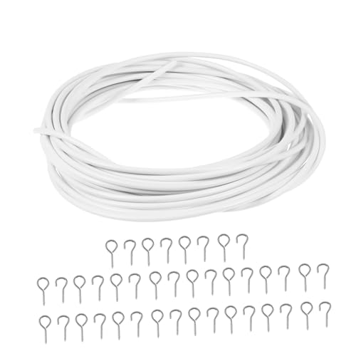 VICASKY 20 Stück Vorhangseil mit Kunststoffhaken Weißes PVC Beschichtetes Gardinenband Strapazierfähige Gardinenschnur zum Aufhängen Geeignet für Schlafzimmer Wohnzimmer und Bad VICASKY 20 Stück Vorhangseil mit Kunststoffhaken Weißes PVC Beschichtetes Gardinenband Strapazierfähige Gardinenschnur zum Aufhängen Geeignet für Schlafzimmer Wohnzimmer und Bad von VICASKY