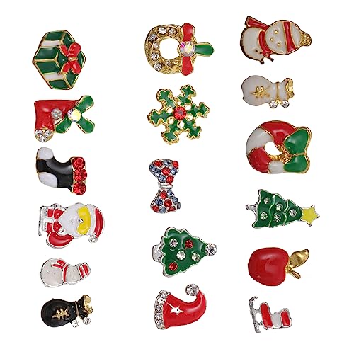 VICASKY 20 Stück Weihnachtsnagel Kunst Schmuck Legierung Nagelstuds Rivet Maniküre Dekorationen für Diy Weihnachtsfeiern und Nail Art von VICASKY