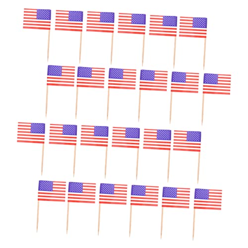 VICASKY 200 Stück Usa Flaggen Cupcake Topper Papierflaggen für Kuchen Obst Pflanzen Einzigartige Deko für Partys Feiertage Events von VICASKY