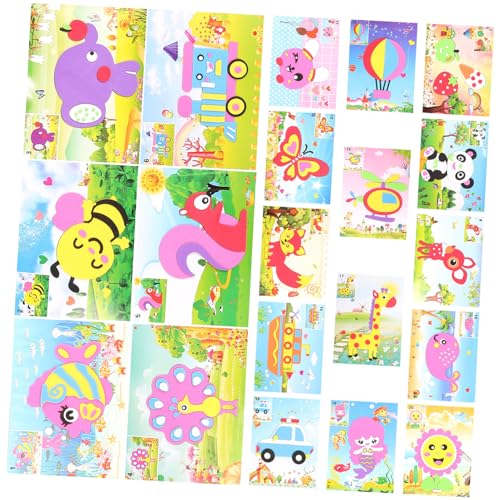 VICASKY Sticker-Set Für Kinder – 20er-Pack Eva-mosaik-stickerkunst – Entwicklung Von Kreativität Und Hand-Auge-koordination – Sichere Und Umweltfreundliche Materialien von VICASKY