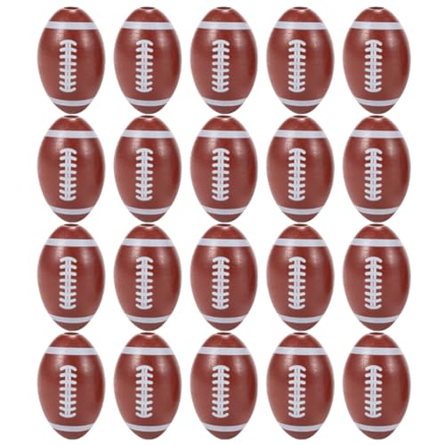 VICASKY 20St Perlen zum Selbermachen aufblasbare Fußbälle Jumbo Fußball-Charms aufblasbarer Ball american football Amerikanischer Football Fußball Charme Perlen zum Thema Sport Muhe Brown von VICASKY