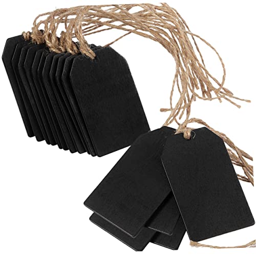 VICASKY 20Stücke Mini Holzscheiben Dekoration Unlackierte Holzplatten für DIY Bastelprojekte Quadratische Holzchips mit Juteschnur für Hochzeiten Partys und Kreative von VICASKY