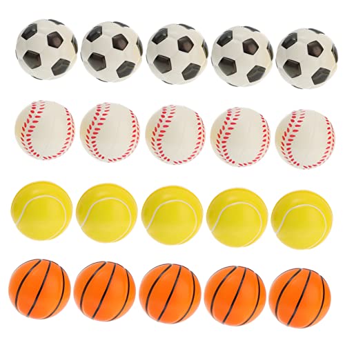 VICASKY 20Stücke Sportbälle Mini Stressbälle für Stressabbau für Erwachsene Verschiedene Sportarten Fußball Basketball Baseball für Partys von VICASKY