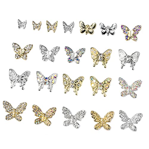VICASKY 22Stücke Schmetterlinge Nagelornamente Metallische Nagelkunstzubehör für Nageldesigns für Natürliche und Künstliche Nägel Einfach Anzuwenden VICASKY 22Stücke Schmetterlinge Nagelornamente Metallische Nagelkunstzubehör für Nageldesigns für Natürliche und Künstliche Nägel Einfach Anzuwenden von VICASKY