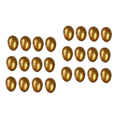 VICASKY 24 . Teiliges Goldene Ostereier aus Robustem Material Dekorative Eierschalen Ornamente für Ostern Wiederverwendbar Glänzende Oberfläche für Ostereiersuche und Spielspaß von VICASKY