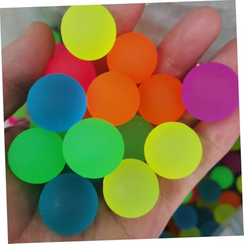 VICASKY 24 Stück Teiliges Leuchtende Hüpfbälle aus Robustem Gummi Fluoreszierende Springende Bälle mit Nachtleuchtfunktion Bunte Outdoor Hüpfbälle für Partygeschenke und Zufällige Farbe von VICASKY