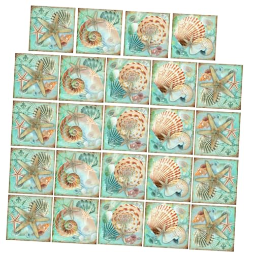 VICASKY 24 Stück Teiliges Wasserdichtes Fliesenaufkleber mit Abziehbaren Seestern und Muschelmotiven Dekor für Wand und Boden Kreative DIY Klebefliesen für Küche und Bad Vielseitige VICASKY 24 Stück Teiliges Wasserdichtes Fliesenaufkleber mit Abziehbaren Seestern und Muschelmotiven Dekor für Wand und Boden Kreative DIY Klebefliesen für Küche und Bad Vielseitige von VICASKY