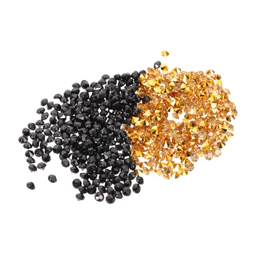 VICASKY 2Er-Pack Pack Diamanten Gold Schwarz Spitz Boden Vase Füller Tischstreu Deko für Hochzeit Weihnachten Bastelbedarf von VICASKY