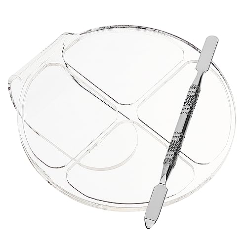 VICASKY 2Sätze Make Up Mischpalette mit Spatel Kosmetik Mischplatten Werkzeug für Nagellack und Lidschattenmischungen Robust und Langlebig Zuhause und Profis von VICASKY