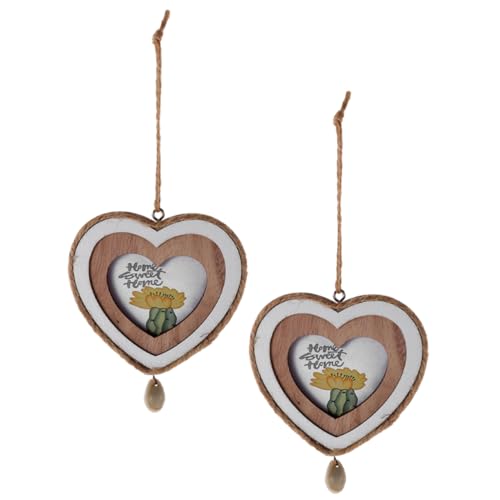 VICASKY 2stücke Holz Bilderrahmen Herzen Miniatur Bilderrahmen Für Deko Für Kleine Häuser Shower Und Partys Aus Stabilem Holz Mit Glatter Oberfläche Zum Gestalten von VICASKY