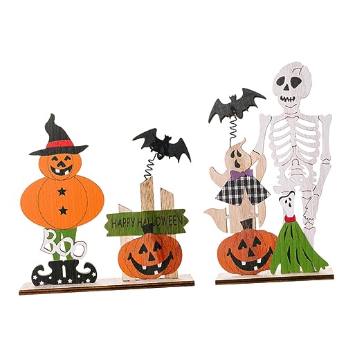 VICASKY 2Stücke Holz Tischdekoration für Halloween Niedliche Tischschilder mit Skelett und Kürbis Motiven Vielseitig Einsetzbar für Ihre Halloween Party Dekoration VICASKY 2Stücke Holz Tischdekoration für Halloween Niedliche Tischschilder mit Skelett und Kürbis Motiven Vielseitig Einsetzbar für Ihre Halloween Party Dekoration von VICASKY
