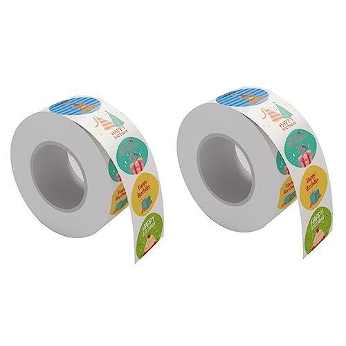 VICASKY 2rollen Selbstklebende Geburtstag Aufkleber Runde Cartoon-Sticker Für Partydekoration Geschenkverpackung Und -bastelprojekte Für Kindergeburtstagsfeiern VICASKY 2rollen Selbstklebende Geburtstag Aufkleber Runde Cartoon-Sticker Für Partydekoration Geschenkverpackung Und -bastelprojekte Für Kindergeburtstagsfeiern von VICASKY