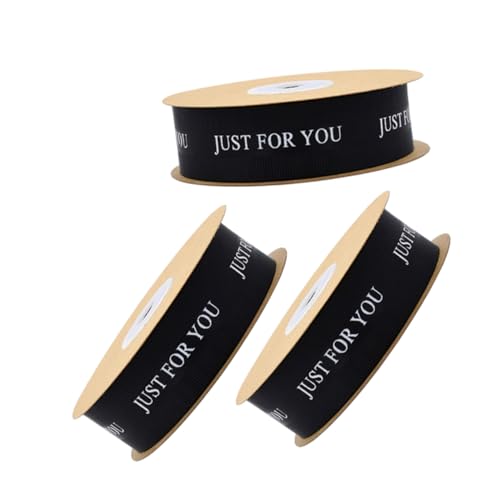 VICASKY 3 Rollen Breites Hochwertiges Satinband For You Schwarz Bedrucktes Geschenkband für Hochzeit Blumen Dekoration Verpackung Basteln Schleifen Partyaccessoire VICASKY 3 Rollen Breites Hochwertiges Satinband For You Schwarz Bedrucktes Geschenkband für Hochzeit Blumen Dekoration Verpackung Basteln Schleifen Partyaccessoire von VICASKY
