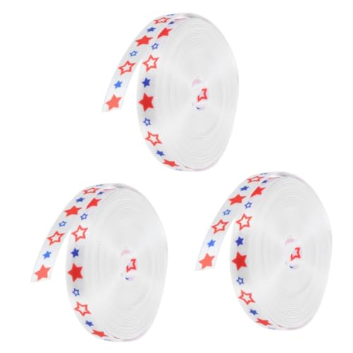 VICASKY 3 Rollen Independence Day Ribbon Patriotic Geschenkband für Partydekoration DIY Schleifen Haaraccessoires Vielseitig Verwendbar von VICASKY