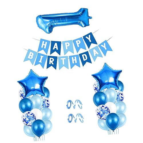 VICASKY 3 Sätze Ballon Happy Birthday Girlande Deko Tisch Blumengirlande Dekoration Alles Zum Geburtstag Pentagramm Baby Aluminiumform von VICASKY
