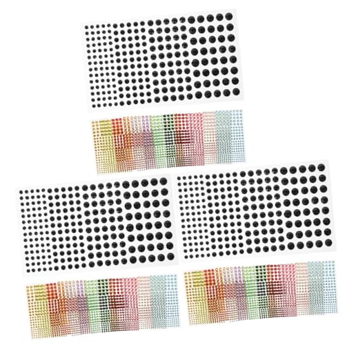 VICASKY 3 Sätze Diamantaufkleber Gesicht Basteln Reiz Machen Aufkleber Edelsteine Bastel-strasssteine ​​zum Aufkleben Körper Strass Körperschmuck Acryl 12 Blätter * 3 von VICASKY