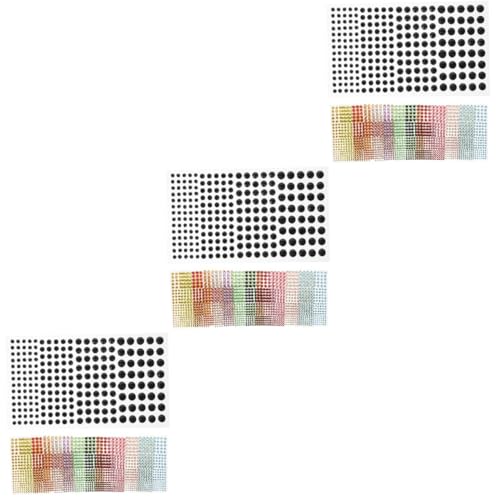 VICASKY 3 Sätze Diamantaufkleber Gesichtsdiamanten Kleben Gesicht Festival-gesichtsjuwelen Edelsteine ​​für Das Gesicht Klebstoff Uv Gesichtsschmuck Acryl 12 Blätter * 3 von VICASKY