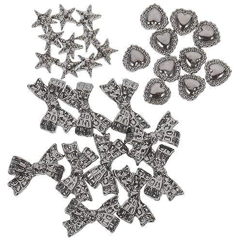 VICASKY 3 Sätze Nagelzubehör Herstellung Nagel-kit Nageldekor Maniküre Uv Für Dekoration Nägel Zubehör Vintage-deko Eincremehilfe Nagelversorgung Nagelschmuck Legierung Silber 30 Stück * 3 von VICASKY