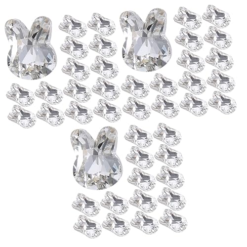 VICASKY 3 Sätze Schmuck Mit Nageldiamanten Nägel Nagel Strass Hase Maniküre-ornamente Cartoon-nagelkunst-anhänger Deko Charms Nagel Winzige Nagelanhänger Nagel Charms Kristall 20 Stück * 3 von VICASKY