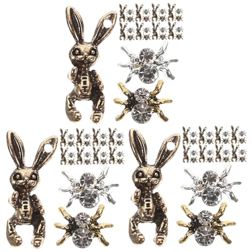 VICASKY 3 Sätze Schmuck Mit Nageldiamanten Nagelzubehör Metallisch Reiz Nagel Charme Nagel Charms Nageldekoration Maniküre-zubehör Winzige Nageledelsteine Nagelschmuck 30 Stück * 3 von VICASKY