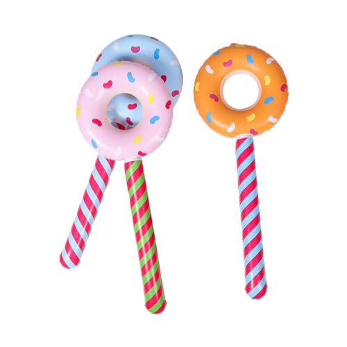 VICASKY 3 Stk Aufblasbares Donut- Partyzubehör Riesige Süßigkeitendekorationen Donut-partyballons Pool Aufblasbare Stöcke Aufblasbarer Donut Donut-party-dekorationen Pvc von VICASKY