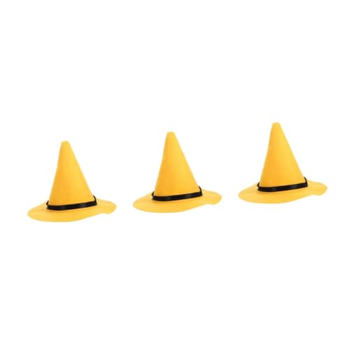 VICASKY 3 Stück Gelber Filzhut Hexenhut für Halloween Damen Leichter Wiederverwendbarer Cosplay Hut Dekoratives Partyzubehör Strapazierfähiger Auffälliger Hexenhut für Kostümpartys und von VICASKY