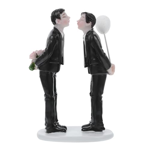 VICASKY 3 Stück Hochzeit Cake Topper Figur Resin Dekoration Schwules Brautpaar Tortenaufsatz für Valentinstag und Hochzeitsfeier VICASKY 3 Stück Hochzeit Cake Topper Figur Resin Dekoration Schwules Brautpaar Tortenaufsatz für Valentinstag und Hochzeitsfeier von VICASKY