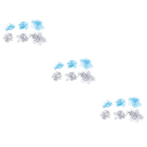 VICASKY 3 Stück Schneeflocken Konfetti in Blau und Silber Dekoratives Streudeko für Weihnachten Party Hochzeit und DIY Bastelprojekte Sicher und Vielseitig für Festliche Stimmung von VICASKY