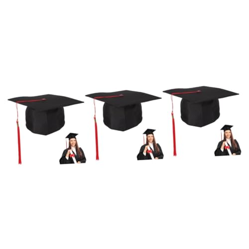 VICASKY 3 Stück Teiliges Doktorhut mit Roter Quaste Abschlusskappe für Erwachsene Bequemes Material für Graduation Feiern Fotoshootings Cosplay und Schulveranstaltungen VICASKY 3 Stück Teiliges Doktorhut mit Roter Quaste Abschlusskappe für Erwachsene Bequemes Material für Graduation Feiern Fotoshootings Cosplay und Schulveranstaltungen von VICASKY