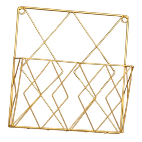 VICASKY 3 Stück Teiliges Goldenes Wandregal aus Eisen Rustikaler Bücher Magazinhalter Stabiler Bücherständer zur Wandmontage für Wohnzimmer und Büro Eleganter Zeitschriften-organizer von VICASKY