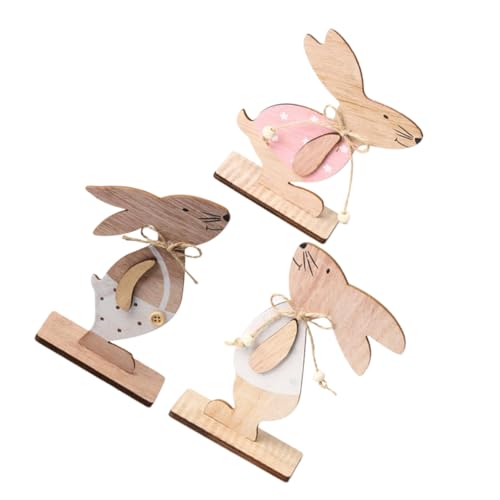 VICASKY 3 Stück Teiliges Holzdeko mit Hasenfiguren Rustikale Tischdekoration für Ostern Stabile und Langlebige Holzornamente zur Festlichen und Partygestaltung VICASKY 3 Stück Teiliges Holzdeko mit Hasenfiguren Rustikale Tischdekoration für Ostern Stabile und Langlebige Holzornamente zur Festlichen und Partygestaltung von VICASKY