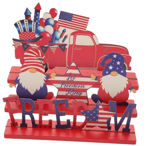 VICASKY 3 Stück Teiliges Holzschild Independence Day Tischdekoration Patriotische Wohnaccessoires für Zuhause Büro und Party VICASKY 3 Stück Teiliges Holzschild Independence Day Tischdekoration Patriotische Wohnaccessoires für Zuhause Büro und Party von VICASKY