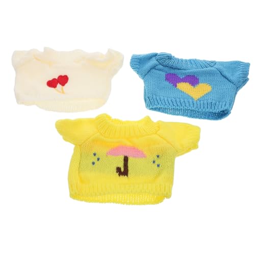 VICASKY 3 Stück Teiliges Puppenzubehör Süße Plüschoutfits für Stofftiere Wiederverwendbare Kleidung für Puppen Charmante Pullover und Kreatives und Sammlungen von VICASKY