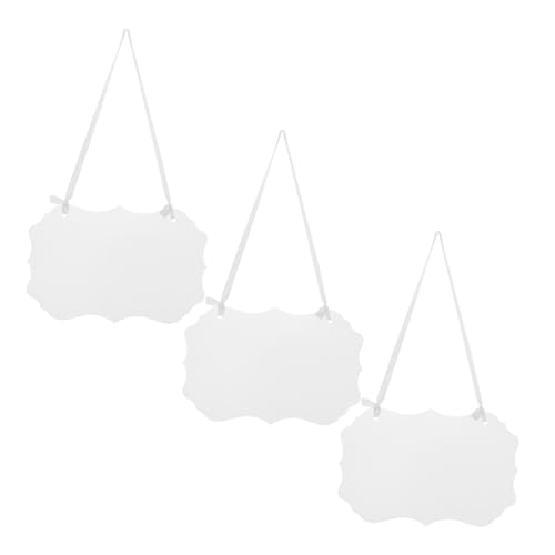 VICASKY 3 Stück Transparente Schildchen mit Satinband für Hochzeitsstühle Diy Unfertige Sitzplatzreservierungen für Feiern und Restaurants von VICASKY