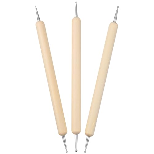 VICASKY 3-Teiliges Kugelschreiber-Werkzeugset Punktierwerkzeuge Mit Kugelkopf Modellierstift Für Töpferton Steinmalstift Zum Prägen Von Kunstmustern Und Tonskulpturen von VICASKY