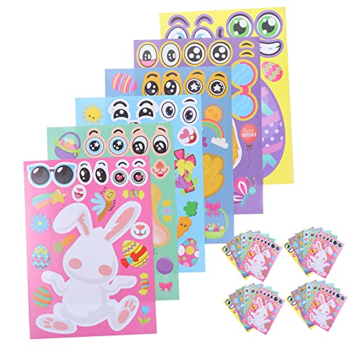 VICASKY 30 Blatt Teiliges Ostern Puzzle Sticker mit Cartoon Hasen Eiern und Küken DIY Wanddeko für Abziehbare und Wiederverwendbare Osteraufkleber für Party und Basteln VICASKY 30 Blatt Teiliges Ostern Puzzle Sticker mit Cartoon Hasen Eiern und Küken DIY Wanddeko für Abziehbare und Wiederverwendbare Osteraufkleber für Party und Basteln von VICASKY