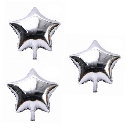 VICASKY 30 Stck. Silber Folienballons Fünfzackiger Stern Luftballons für Geburtstag Valentinstag Hochzeit Partydekoration Helium Geeignet Wiederverwendbar von VICASKY
