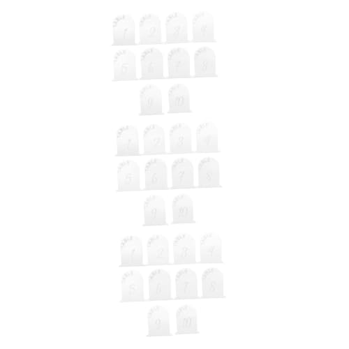 VICASKY 30 Stk. Teiliges Tischnummern mit Ständern Transparent Stilvoll und Robust Personalisierbar für Hochzeit Party Empfang Sichtbare Nummern Moderne Tischdekoration von VICASKY