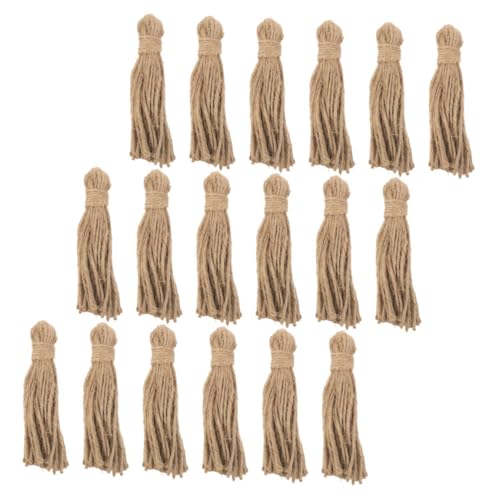 VICASKY 30 Stück Jute Tasseln für DIY Holzperlen Projekte Rustikale Dekoration Juteseil Quasten Geeignet für Weihnachtskränze und Vielseitige Bastelprojekte Natürliche Materialqualität von VICASKY