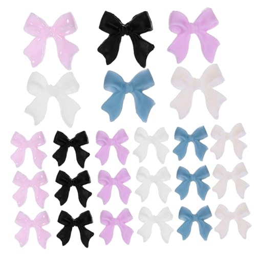 VICASKY 30 Stück Nagelkunst Charms mit Schleifen Dekorative Maniküre Ornamente aus Resin für Diy Nagelaccessoires für Nageldesigns und Maniküre Studios von VICASKY