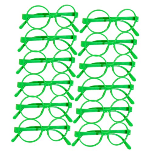 VICASKY 30 Stück Teiliges Brillengestell Runde Grüne Brillenfassung ohne Gläser Glatte Oberfläche Lustiges Party Foto Accessoire für Geburtstags und Silvesterfeiern Dekoratives von VICASKY