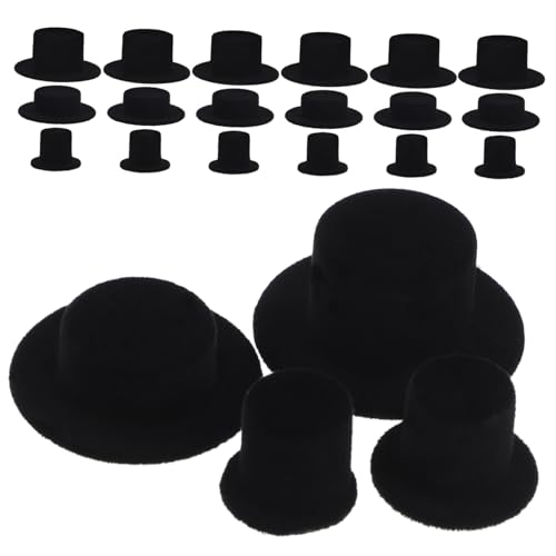 VICASKY 30 Stück Teiliges Miniatur Zylinderhüte aus Schwarzem Filz Kleine Puppenhüte mit Feiner Verarbeitung Leicht und Vielseitig für Halloween Partydekoration und DIY Bastelprojekte VICASKY 30 Stück Teiliges Miniatur Zylinderhüte aus Schwarzem Filz Kleine Puppenhüte mit Feiner Verarbeitung Leicht und Vielseitig für Halloween Partydekoration und DIY Bastelprojekte von VICASKY
