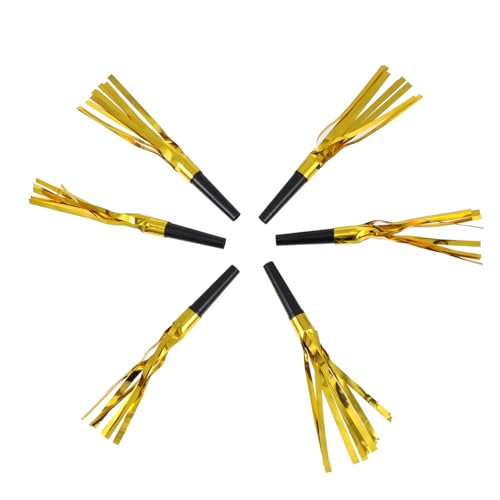 VICASKY 30 Stück Teiliges Party Blowouts mit Glitzerfransen Laute Tröten Dekorative Partyfavors für Geburtstage Hochzeiten Karneval und Sportveranstaltungen Goldfarben Leicht zu Bedienen von VICASKY