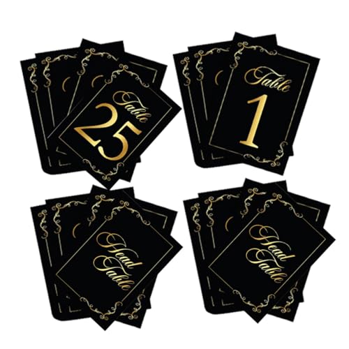 VICASKY 30 Stück Teiliges Stilvolle Tischkarten mit Zahlen Goldfolienprägung Doppelseitig Bedruckt Wiederverwendbar Glattes Papier als Tischdekoration für Hochzeiten Feiern und Bankette VICASKY 30 Stück Teiliges Stilvolle Tischkarten mit Zahlen Goldfolienprägung Doppelseitig Bedruckt Wiederverwendbar Glattes Papier als Tischdekoration für Hochzeiten Feiern und Bankette von VICASKY
