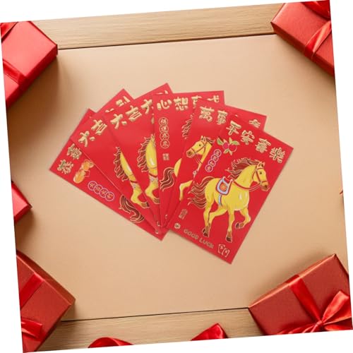 VICASKY 300 Stk. Kreative rote Umschläge für das Jahr des Pferdes Neujahrs Hongbao Traditionelle chinesische rote Umschläge roter umschlag chinesisch roter Umschlag des neuen Gewebe von VICASKY