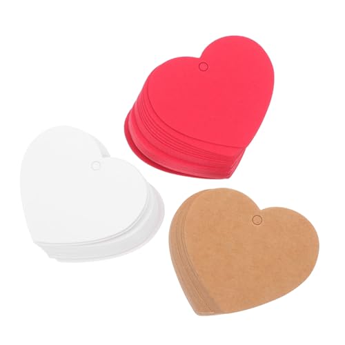VICASKY 300 Stück Teiliges Herzanhänger aus Dickem Kraftpapier Wiederverwendbare DIY Geschenkanhänger für Valentinstag Hochzeit und Geschenkdekoration Roter Weißer und Naturfarbener Tags VICASKY 300 Stück Teiliges Herzanhänger aus Dickem Kraftpapier Wiederverwendbare DIY Geschenkanhänger für Valentinstag Hochzeit und Geschenkdekoration Roter Weißer und Naturfarbener Tags von VICASKY