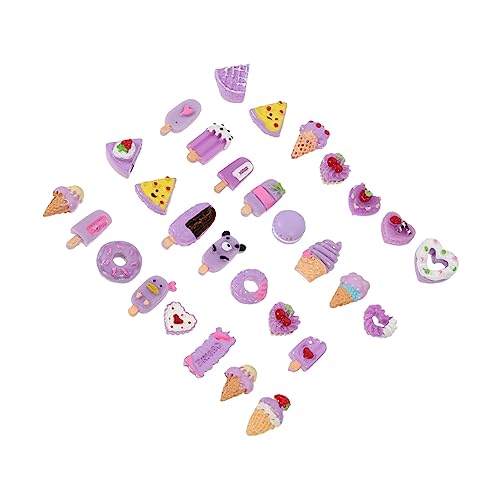 VICASKY 30Stücke Teiliges Kawaii Nagel Charms aus Harz für DIY Telefonkoffer Dekoration Lebensmittel Modelle für Kreative Bastelprojekte und Persönliche Accessoires von VICASKY